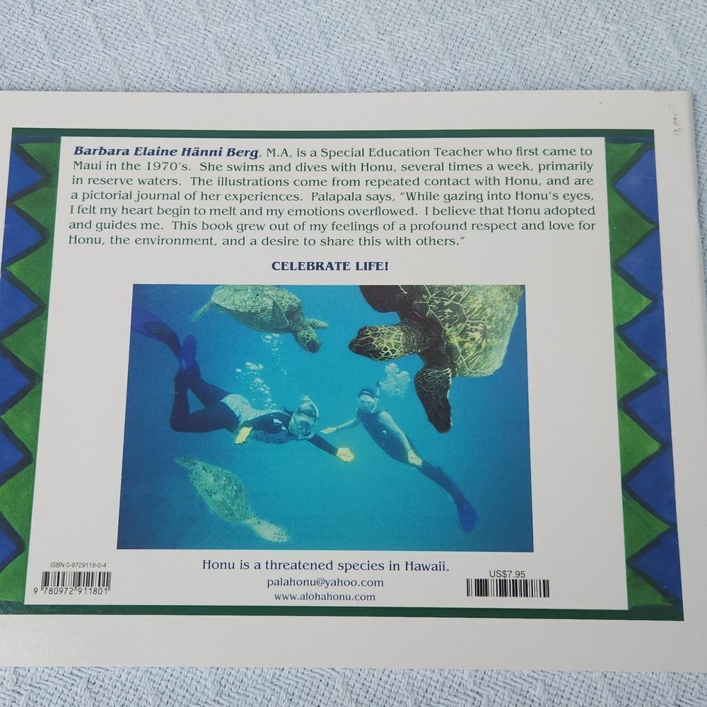 Honu Green Sea Turtle and  Alohahonu by Barbara E. Berg Books 2004 2013 - Picture 5 of 11